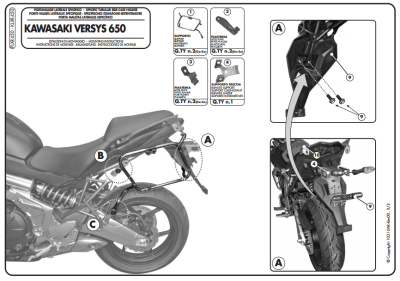 KAPPA KLXR450 KAWASAKI VERSYS 650 (10-14) YAN ÇANTA TASIYICI