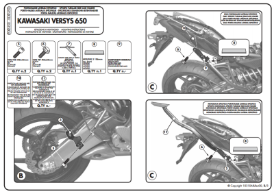 KAPPA KLXR450 KAWASAKI VERSYS 650 (10-14) YAN ÇANTA TASIYICI