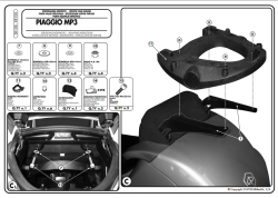 KAPPA KR108 PIAGGIO MP3 125-250-300-400-500 (06-14) ARKA ÇANTA TAŞIYICI - Thumbnail