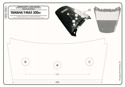 KAPPA KR364M YAMAHA T-MAX 500 (08-11) ARKA ÇANTA TAŞIYICI