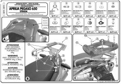 KAPPA KR79 APRILIA PEGASO 650 STRADA-TRAIL (05-11) ARKA ÇANTA TAŞIYICI - Thumbnail