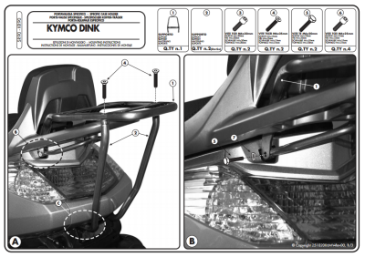 KAPPA KR90 KYMCO DINK 125-200I (06-16) ARKA ÇANTA TAŞIYICI