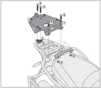 KAPPA KRA5112 BMW R 1200 GS ADVENTURE (14-19) - R 1250 GS ADVENTURE (19-24) ARKA ÇANTA TAŞIYICI
