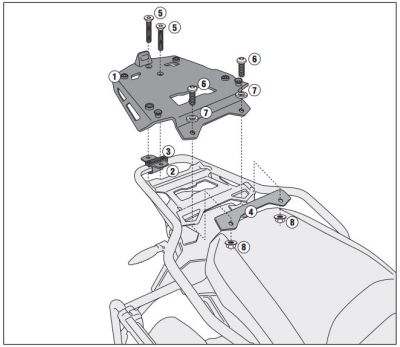 KAPPA KRA5112 BMW R 1200 GS ADVENTURE (14-19) - R 1250 GS ADVENTURE (19-23) ARKA ÇANTA TAŞIYICI