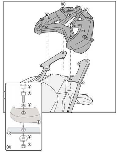 KAPPA KZ1127 HONDA INTEGRA 750 (14-15) ARKA ÇANTA TAŞIYICI