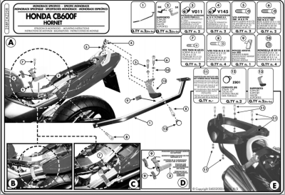 KAPPA KZ258 HONDA 600 HORNET (03-06) ARKA ÇANTA TAŞIYICI