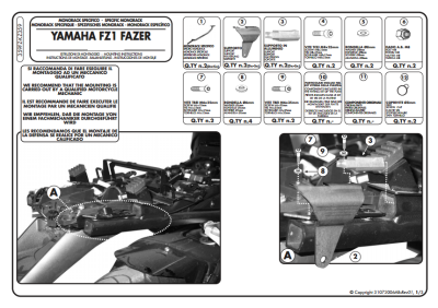 KAPPA KZ359 YAMAHA FZ1 FAZER 1000 (06-15) ARKA ÇANTA TAŞIYICI