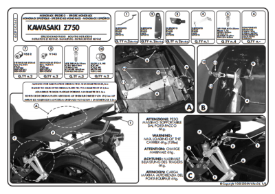 KAPPA KZ443 KAWASAKI Z 750 (04-06) ARKA ÇANTA TAŞIYICI