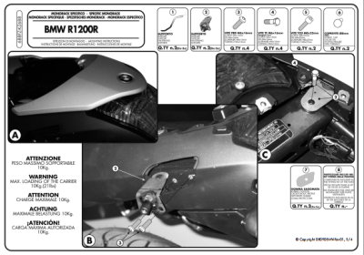 KAPPA KZ688 BMW R 1200 R (06-10) ARKA ÇANTA TAŞIYICI