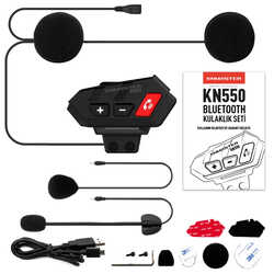 KNMASTER - KNMASTER KN550 Motosiklet Kask Intercom Kulaklık Seti Siyah (1)