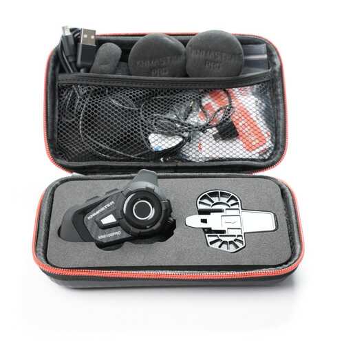 KNMASTER KN6100 Pro Motosiklet Kask Intercom Kulaklık Seti Karbon Siyah