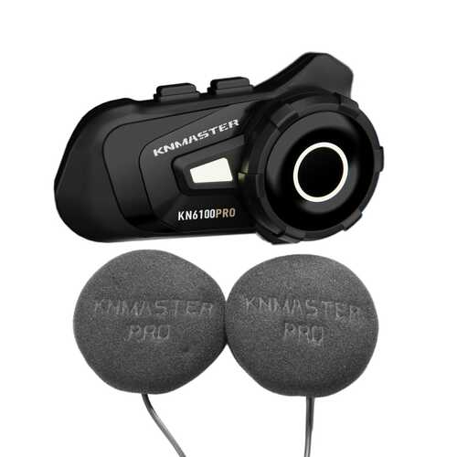 KNMASTER KN6100 Pro Motosiklet Kask Intercom Kulaklık Seti Siyah