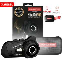 KNMASTER KN6100 Pro Motosiklet Kask Intercom Kulaklık Seti Siyah - Thumbnail