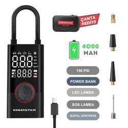 KNMASTER - KNMASTER LP200 - 150 PSI Dijital Göstergeli Şarjlı Hava Pompası