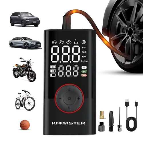 KNMASTER LP200 - 150 PSI Dijital Göstergeli Şarjlı Hava Pompası