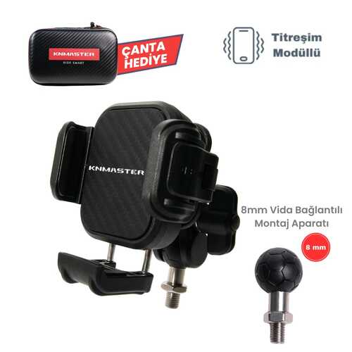 KNMASTER TT-870 Titreşim Önleyici Motosiklet Telefon Tutucu