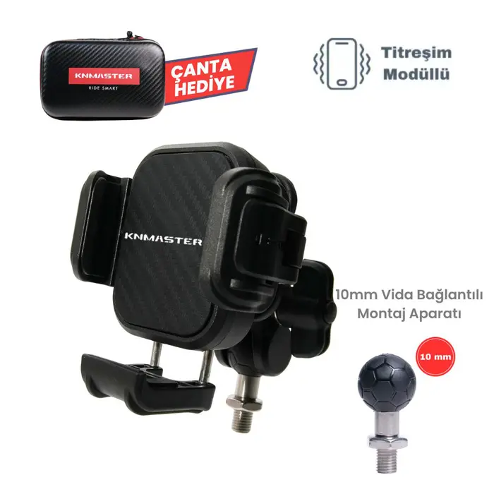 KNMASTER TT-870 Titreşim Önleyici Motosiklet Telefon Tutucu