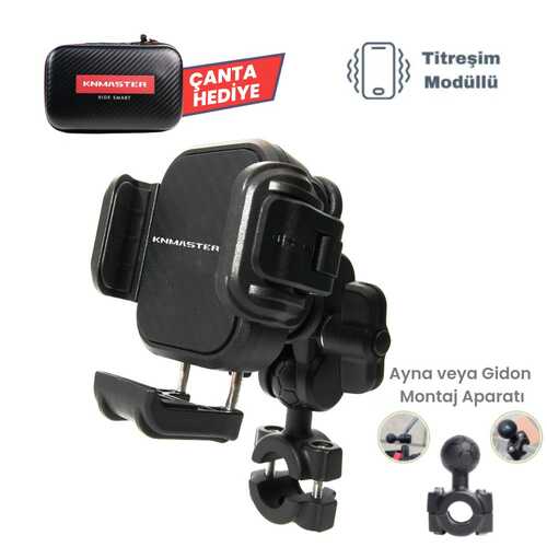 KNMASTER TT-870 Titreşim Önleyici Motosiklet Telefon Tutucu