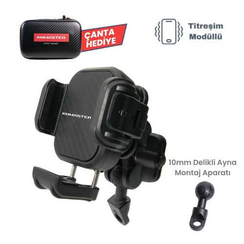 KNMASTER TT-870 Titreşim Önleyici Motosiklet Telefon Tutucu