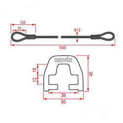 KOVIX KZA-150 ÇELİK KİLİT + KD6 BAĞLANTI ADAPTÖRÜ - Thumbnail