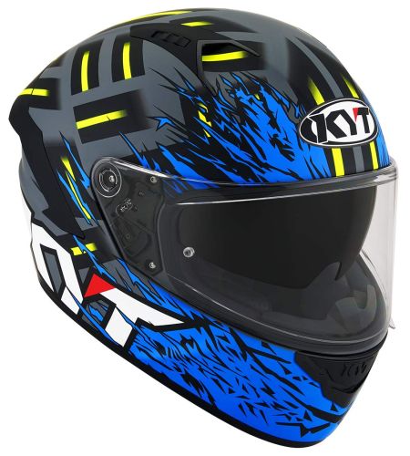 KYT NF-R KASK FLAMING MATT GREY-BLUE