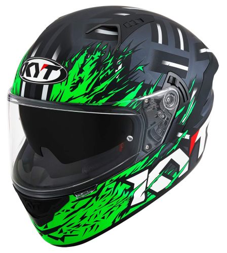 KYT NF-R KASK FLAMING MATT GREY-GREEN