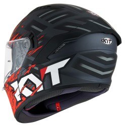 KYT NF-R KASK FLAMING MATT GREY-RED - Thumbnail