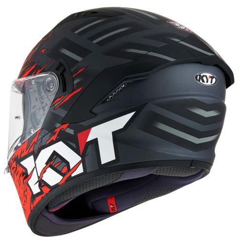 KYT NF-R KASK FLAMING MATT GREY-RED