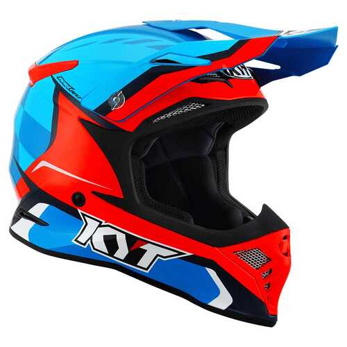 KYT SKYHAWK KASK GLOWING BLUE ORANGE FLUO