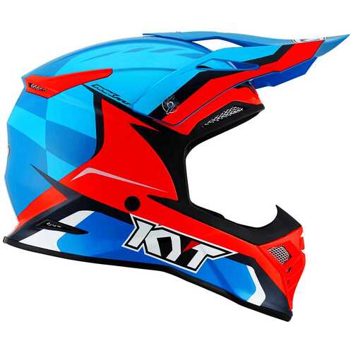 KYT SKYHAWK KASK GLOWING BLUE ORANGE FLUO