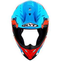 KYT SKYHAWK KASK GLOWING MAVİ TURUNCU FLUO - Thumbnail