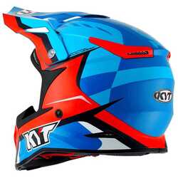 KYT SKYHAWK KASK GLOWING MAVİ TURUNCU FLUO - Thumbnail