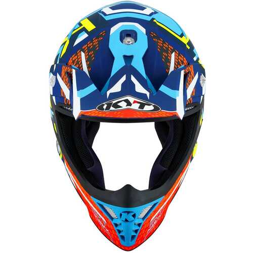 KYT SKYHAWK KASK HYPERFLOW MATT LIGHT BLUE / RED