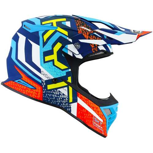 KYT SKYHAWK KASK HYPERFLOW MATT LIGHT BLUE / RED