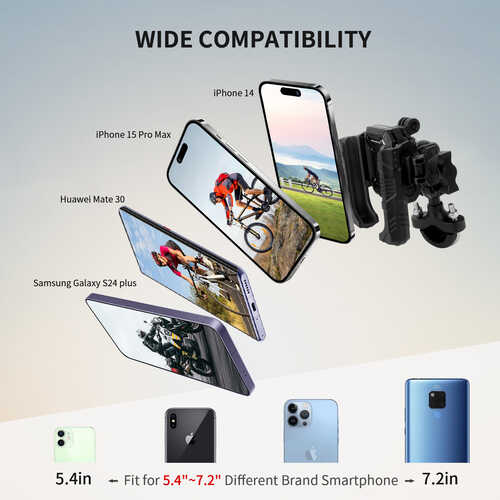MECHRIG 12.7 - 33 mm UYUMLU U TİPİ MOTOSİKLET TELEFON TUTUCU