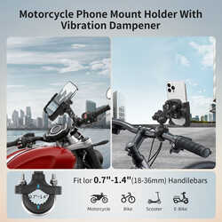 MECHRIG 12.7 - 33 mm UYUMLU U TİPİ MOTOSİKLET TELEFON TUTUCU - Thumbnail