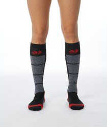 SIX2 UZUN MOTOSİKLET ÇORABI SİYAH KIRMIZI - Thumbnail