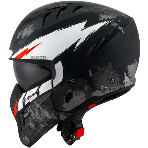 SUOMY ARMOR KASK HI VOLT MAT SİYAH BEYAZ