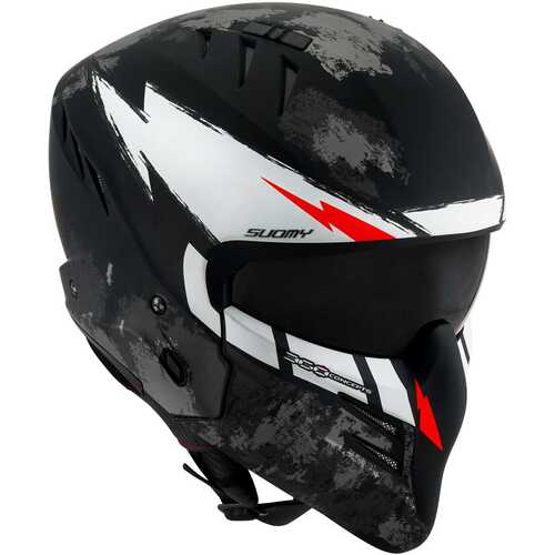 SUOMY ARMOR KASK HI VOLT MAT SİYAH BEYAZ