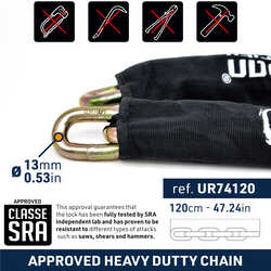 URBAN SECURITY UR74-120 13.5 MM 120CM KEMENT ZİNCİR KİLİT - Thumbnail