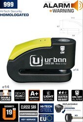 URBAN SECURITY 999 S.R.A SINIFI ALARMLI DİSK KİLİDİ 14mm PİM - Thumbnail