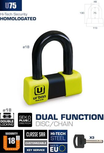 URBAN SECURITY U75 S.R.A SINIFI ÇOK AMAÇLI U KİLİT