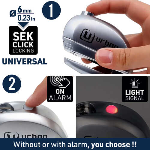 URBAN SECURITY UR22 VESPA UYUMLU ALARMLI DİSK KİLİDİ 6MM PİM