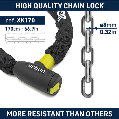 URBAN SECURITY XK170 170CM ÇELİK ZİNCİR KİLİT